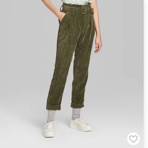 Wild Fable Paper Bag Corduroy Belted Pants